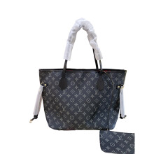 (Black flower) L's old flower tote bag shoulder handbag-full gift box