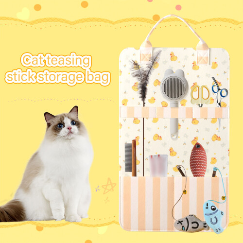 Sac de rangement de jouets de baguette de chat polyvalent,-Rose 2