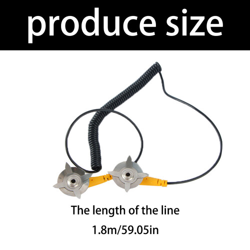 Metal Anti Static ESD Grounding Cable with Double-Clip Clip 2