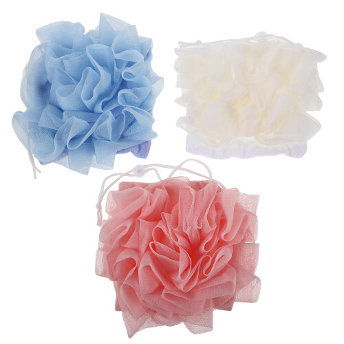 3Ud Esponjas Foaming 2 En 1 Multicolor Con Cuerda Para En Ducha