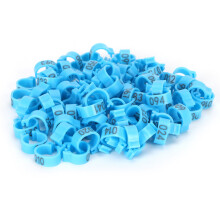 Anillos de identificación numerados para aves, anillos reutilizables para aves de corral 001-100, etiquetas de plástico para patas de pollos,