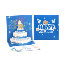 Creative 3D Cake Shape Birthday Greeting Card with Envelope