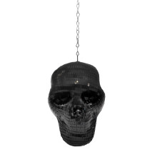 Totenkopf-Kopf, reflektierende Disco-Kugeln, Ornament,-Schwarz