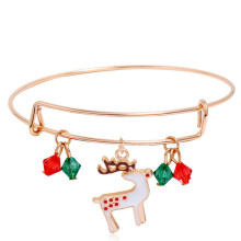 Bedelarmband voor de feestdagen, verstelbare armband met kerstelementen en een feestelijke sfeer, dierenarmband voor dames, lichtgewicht.