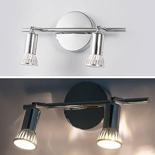 2Light Spotlight Vanity Mirror Light Rotatable Chrome Spotlights GU10 Socket Ceiling Spotlight Directional Lighting 1