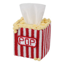 Crochet Tissue Box Set with Crochet Hook-Popcorn tissue box