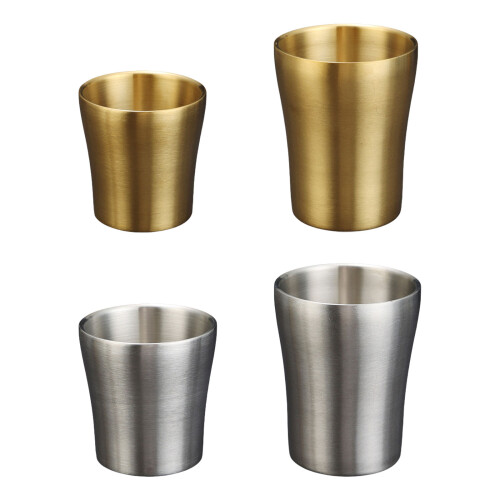 304Stainless Steel Double Wall Drinking Cups-Gold 300ML 1