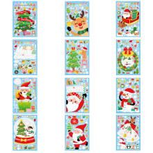 Adesivos de Natal dupla face para janelas, fáceis de aplicar e remover, decorações natalinas reutilizáveis, enfeites de Natal para janelas de