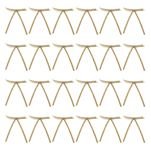 24Pieces Soft Flannel Bowknot Decoration For Home-Light coffee
