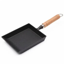 Japanese Cast Iron Nonstick Omelette Pan With Lid Black For Gas And Induction Cookers