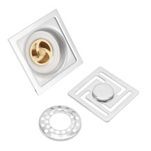 Ralo de piso em aço inoxidável com alta capacidade de vazão, coletor de cabelo removível para facilitar a limpeza em cozinhas, banheiros e