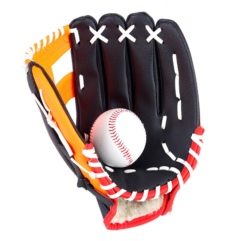 Sports Baseball Mitten For Kids, Youth Baseball Softball Single Mitt Glove, 10.5 Inch Orange