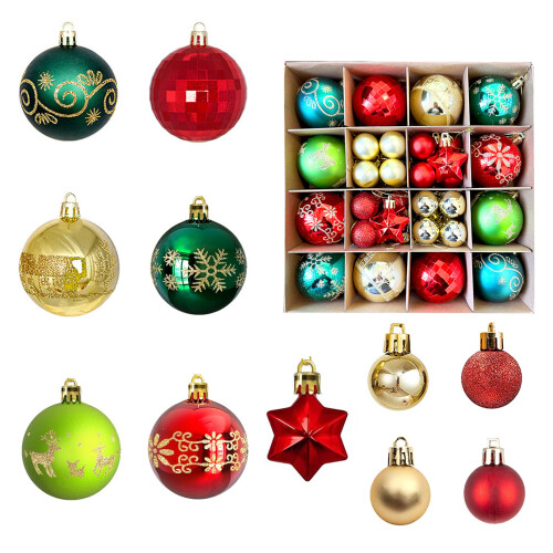 42 Stück langlebige Kunststoff-Weihnachtskugeln als-MJG61635