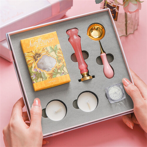 Removable Brass Sealing Stamp Head and Beads Set-rosemary 1