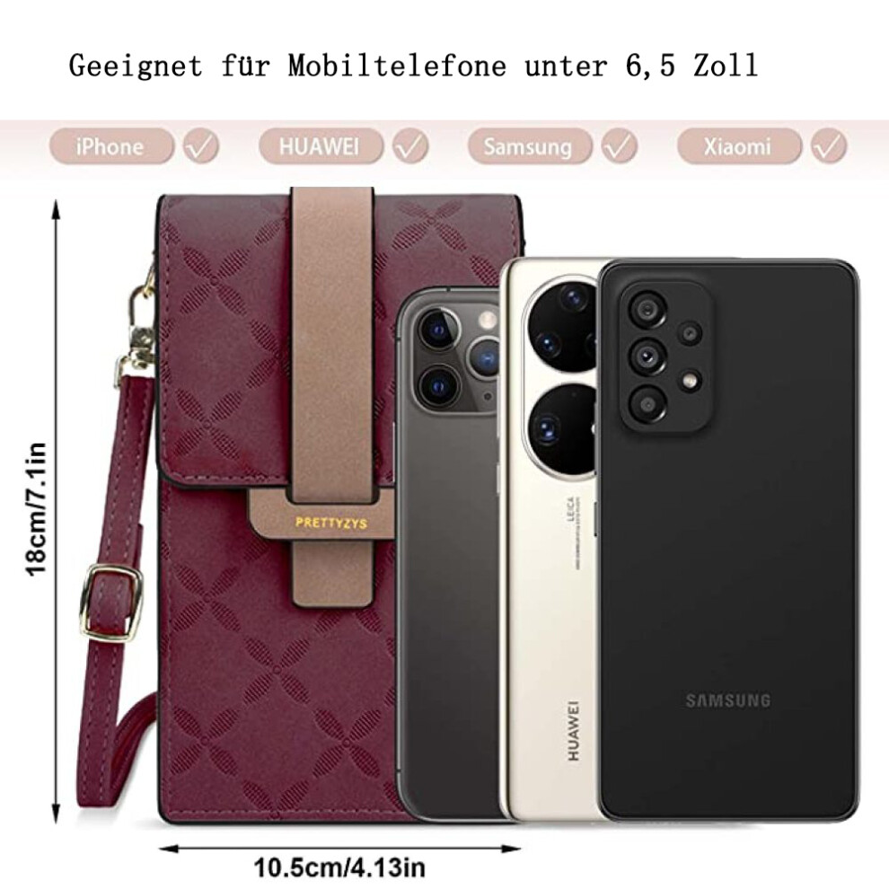 Compact Crossbody Phone Purse For Women, Dedicated Phone Pocket Adjustable Strap Small Wallet With Multiple Card Slots, Rfid Blocking Pu Leather Cell 9048212685142