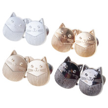4 Pairs Detachable Jeans Waist Buckle Cats Button Pins No Sewing