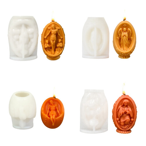 Eggs Candle Molds 3D Jesuses Eggs Silicone Moulds Plasters-1 2