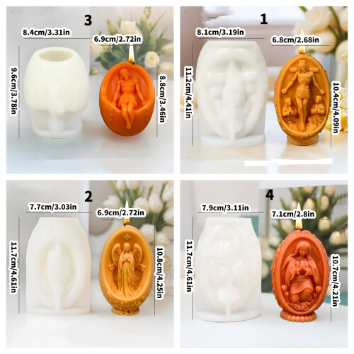 Eggs Candle Molds 3D Jesuses Eggs Silicone Moulds Plasters-1 1