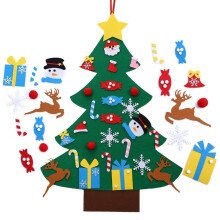 Interaktive Weihnachtsdekoration aus Filz, 95 cm x 70 cm, hochwertiger Filzstoff, 26 abnehmbare Ornamente für kreatives DIY-Set, wiederverwendbarer