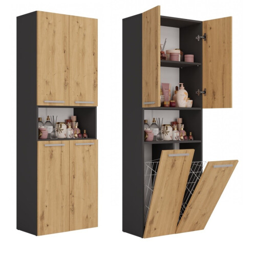 Nel 2K/DK Anthrazit / Artisan Oak Badezimmersäule