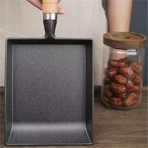 Japanese Style Thickened Cast Iron Frying Pan No Coating Rectangular Omelette Pan Mini Size Heat Resistant 2