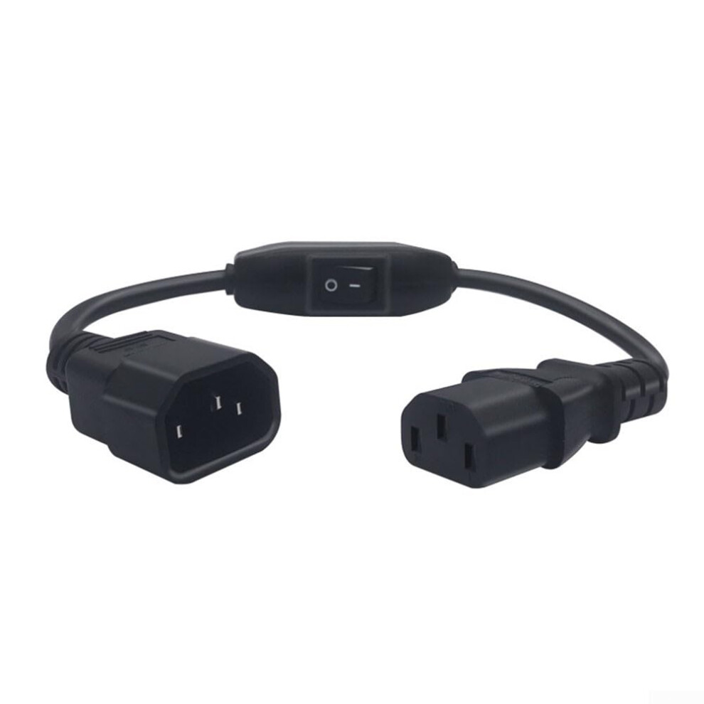 C14 To C13 Extension Power Cord 30Cm, 10A On/Off Switch, 250V Compatible For Computers, Servers, And Electronics 9067246205744