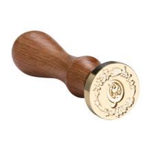 Siegelstempel-Set mit Holzgriff und-Girlandenbuchstabe Q