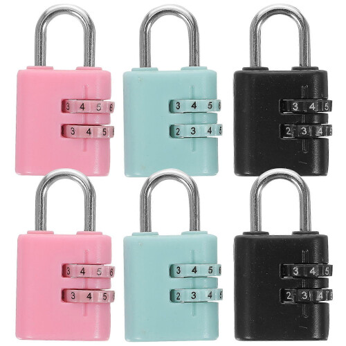 6Pcs Children Pad Locks Convenient Combination Locks Household Padlocks Home Supply