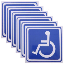 6 Sheets Handicap Parking Disabled Wheelchair Sign For Vehicle Self-Adhesive Automotive Accessory Ada Compliant Disabled Restroom Sign
