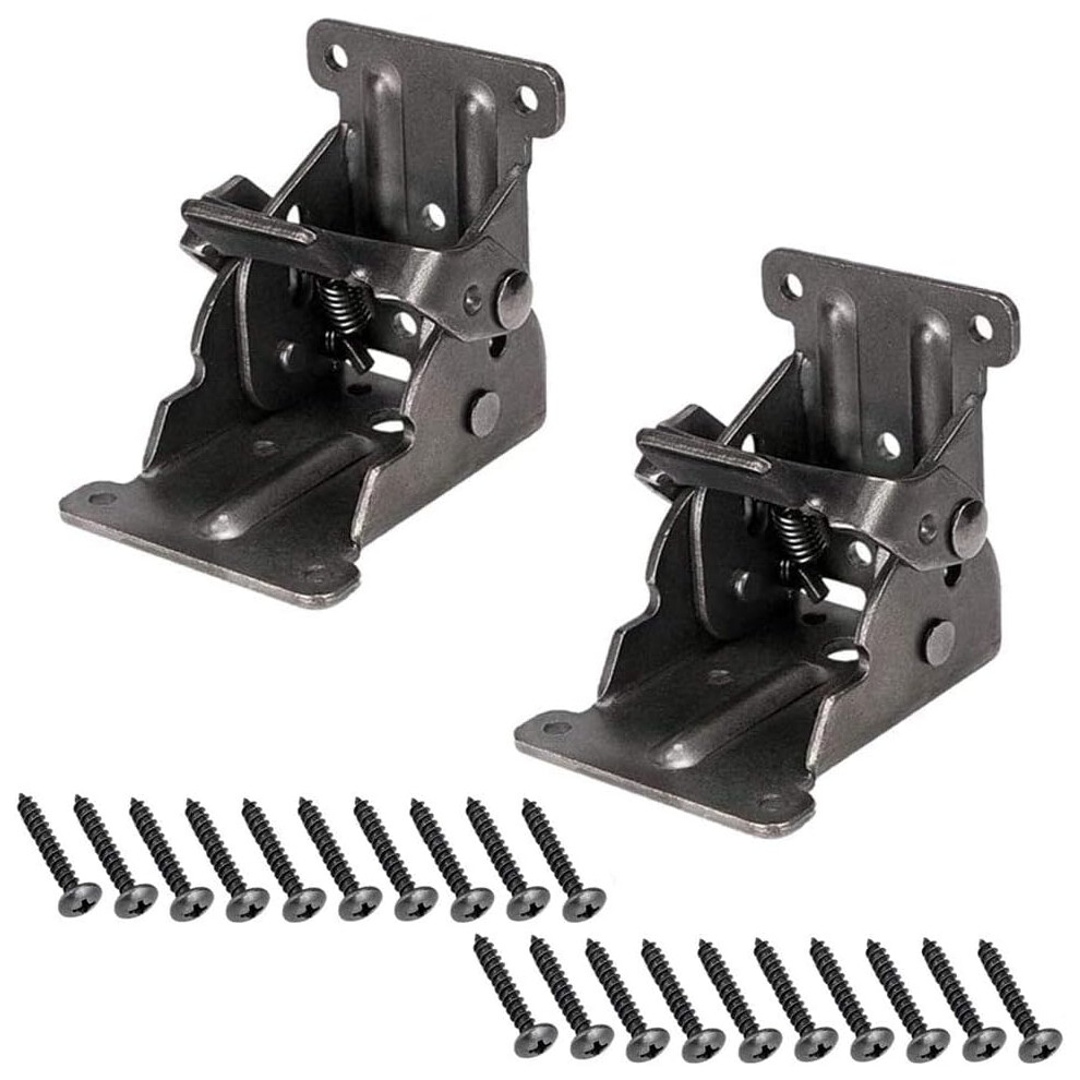 Collapsible Shelf Bracket For Wall Mount, Lock Extension Hinge Self Lock Design With Spring Activated Locking Function, Foldable Leg Brackets For Tabl 9198585847620