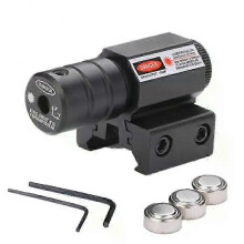 Tactical Red/Green Dot Laser Sight Scope - Adjustable 11mm/20mm Picatinny Rail Mount for Rifle Pistol Airsoft - Aluminum Black with Batteries