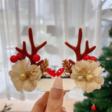 Accessoires de cheveux festifs, pinces à cheveux en forme de bois de cerf à paillettes scintillantes, parfaites pour les fêtes de fin d'année,