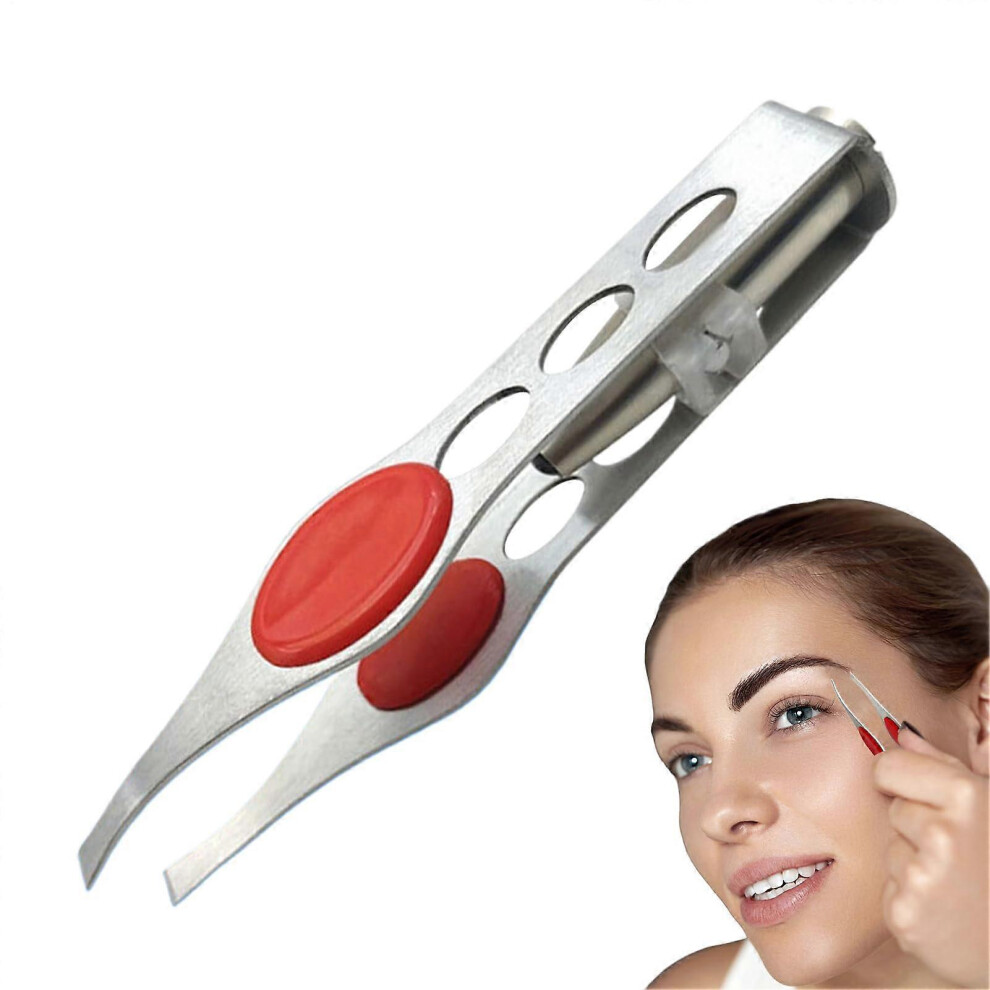 Light Eyebrow Hair Remover, Tweezers For Women's Facial Hair Compact Nonslip Eyelash Tweezers With Led