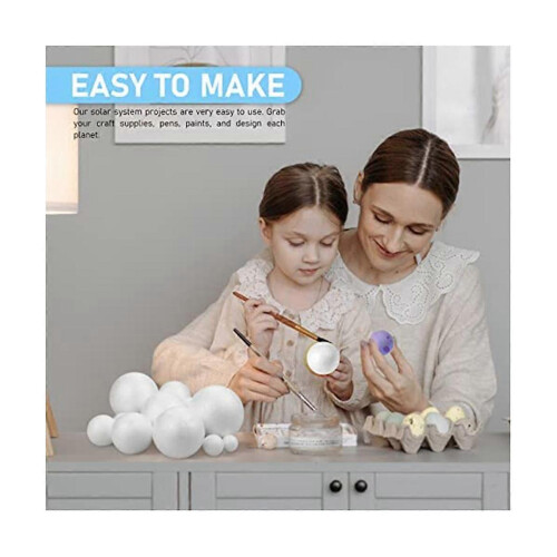 Solar System Project Kit, PlanetModel Crafts 14 Mixed Sized Polystyrene Spheres Balls for School Sc 2