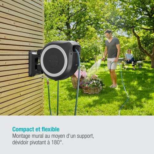 Gardena Avvolgitore automatico a muro RollUp XL GARDENA - 35m - Ø13mm - Bordo bianco 2