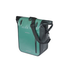 Sacoche de vélo étanche - Basil B.V. - Rivo1 - 12-15L - Vert - 25x14x38 cm - Étanche IPX3 - Réfléchissante