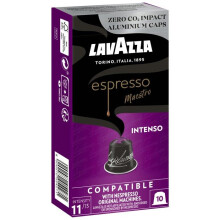 Cápsulas de café de aluminio - Lavazza - Compatibles con Nespresso - Intensidad nivel 11 - Tostado medio