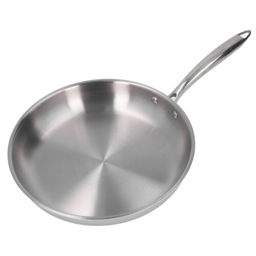 Βασικό τηγάνι Chef's, τριπλό από ανοξείδωτο ατσάλι, εργονομική λαβή για ευκολία στη