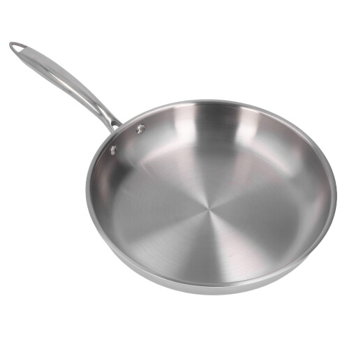 Βασικό τηγάνι Chef's, τριπλό από ανοξείδωτο ατσάλι, εργονομική λαβή για ευκολία στη 2