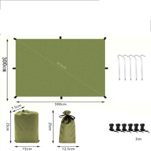 Sechseckiges Hängematten-Regenverdeck, robuste Bodenplane für Outdoor-Aktivitäten, ultraleicht und wasserdicht mit PU3000M-Regenschutz, geeignet