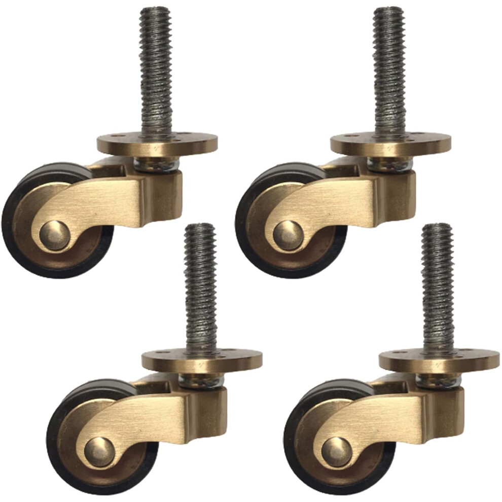 Solid Brass Casters: Vintage Rubber Castors For Smooth Quiet Walking, Heavy Duty Antique Style Casters For Furniture 9198585848283