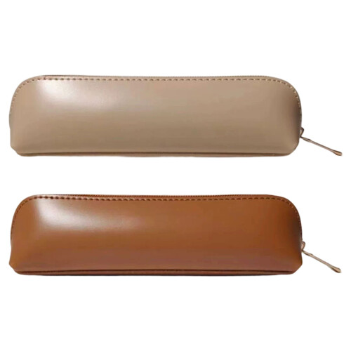Porte-stylos Design à fermeture éclair, sac de rangement,-brun 1