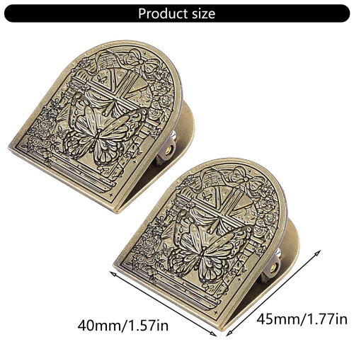 2Pcs Antique Document Clip Multipurpose Bookmarks Page Clips-A 2
