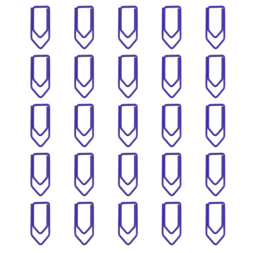 25 Crayon Shaped Steel Clips Colorful Document-Blue