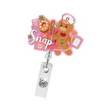 Kerstbadgehouder met riemclip Intrekbare ABS-badgehouder met-2