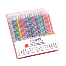 Glittergelpen, 1,0 mm punt, gekleurde tekenpen met-36 kleuren