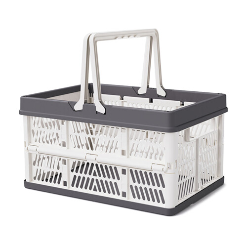 Space Saving Folding Carry Basket with-lighthouse bright wh M