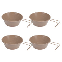 Set Of 4 Multipurpose Stainless Steel Bowls for Picnics-khaki