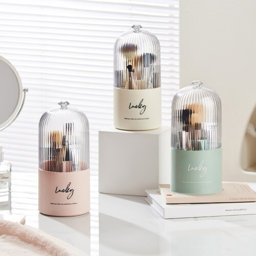 Desktop Organizer for Cosmetics Clear Makeup-cream white 2
