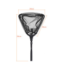 Schepnet voor zeevissen, opvouwbaar en inklapbaar met telescopische steel, robuust nylon net en antislip handgreep, veilig voor het vangen van vis.